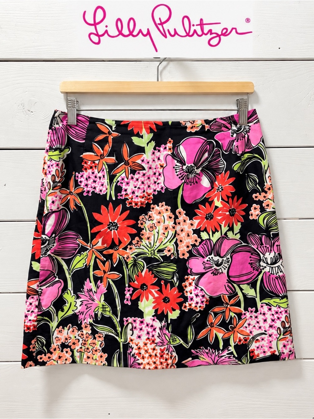 Lilly Pulitzer Floral Cotton Skirt – Size 8